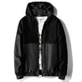 thumbnail image 1 of MADHERO Men's Windbreaker Jacket With Hooded Lightweight Packable Jacket Black/Silver Size 2XL, 1 of 6