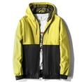 thumbnail image 1 of MADHERO Men's Windbreaker Jacket With Hooded Lightweight Packable Jacket Yellow/Black Size 2XL, 1 of 6