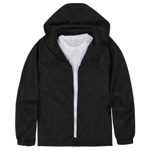 MADHERO Lightweight Waterproof Removable Hood Windbreaker Jacket and Rain Coat Men's S
