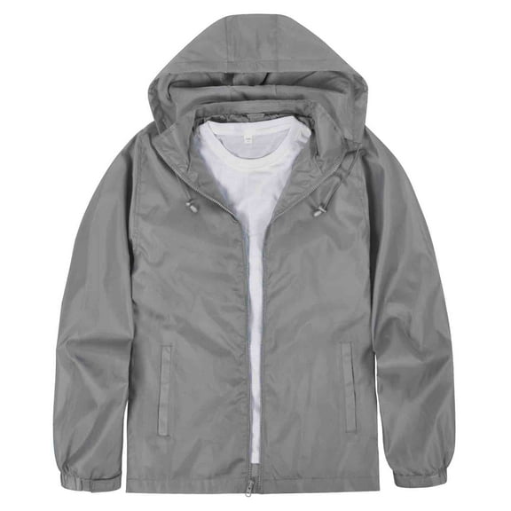 MADHERO Lightweight Waterproof Removable Hood Windbreaker Jacket and Rain Coat Men's 2XL