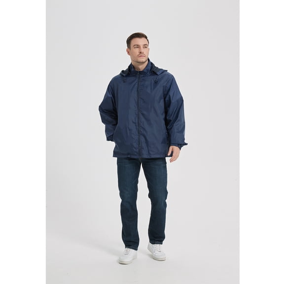MADHERO Lightweight Waterproof Removable Hood Windbreaker Jacket and Rain Coat Men's S