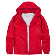 MADHERO Lightweight Waterproof Removable Hood Windbreaker Jacket and Rain Coat Mens M