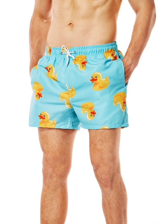 Mens Swim Trunks Short Funny Swimming Shorts Bathing Suit with Mesh Liner 3 inch 2XL