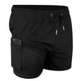 thumbnail image 1 of MADHERO Mens Swim Trunks with Liner 2 in 1 Quick Dry Swimming Shorts Swimwear Black Size s, 1 of 6