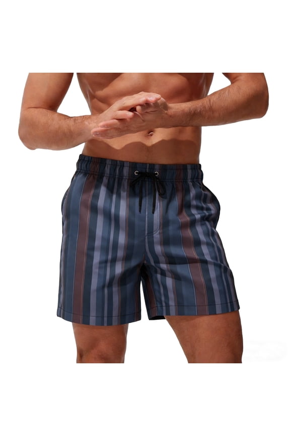 Mens Swim Trunks with Lining Quick Dry Summer Funny Printing Beach Shorts Size 2XL