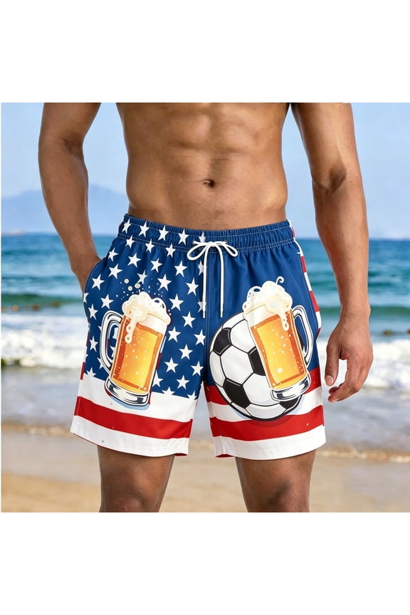 Beer Pattern Shorts, Swimwear Bottoms (Men's)