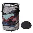 thumbnail image 1 of MADIKA Pop-up Collapsible Mesh Laundry Hamper 75L, Foldable Dirty Clothes Basket Black 24"H, 1 of 8