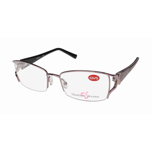 MADISON AVENUE MAL105 EYEGLASS FRAME/GLASSES HALF-RIM RECTANGLE LENSES SHAPE HOT