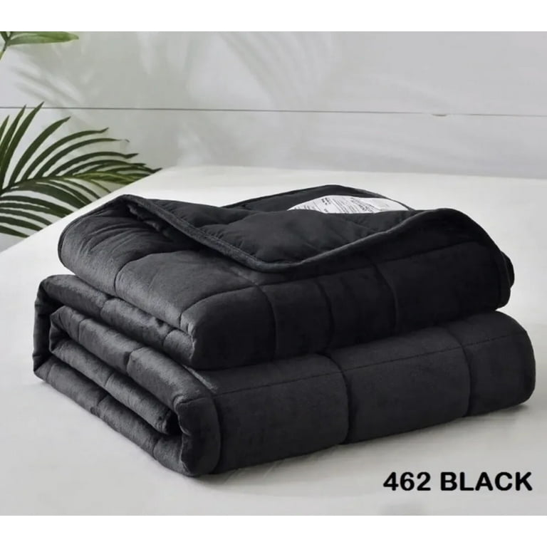 MADISON BLACK COLOR WEIGHTED BLANKET PROVIDES AUTISM ANXIETY STRESS QUEEN SIZE 20 POUNDS