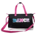 thumbnail image 1 of MADISON & DAKOTA Girls Dance Duffle Bag for Ballet, Dance, Dancewear, Clothing, Dresses, Skirts, Tutus, Tights, Stockings, Shoes and Accessories in Black with Glitter and Tote Straps, 1 of 7