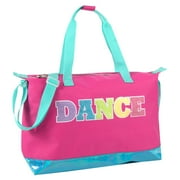 Girls Dance Duffle Bag for Ballet, Dance, Dancewear, Clothing, Dresses, Skirts, Tutus, Tights, Stockings, Shoes and Accessories in Pink & Blue with Glitter and 