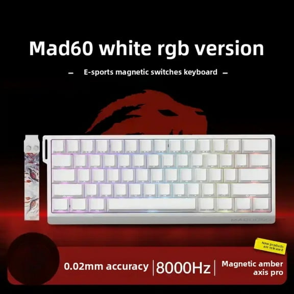 MADLIONS MAD 60/68HE Gaming Magnetic Switch Keyboard 61/68 Key Wired Custom Web Drive Return RT Adjustable Keystroke HotSwap