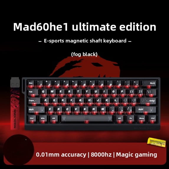 MADLIONS MAD 60/68HE Gaming Magnetic Switch Keyboard 61/68 Key Wired Custom Web Drive Return RT Adjustable Keystroke HotSwap