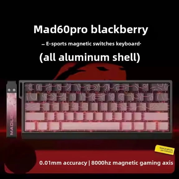 MADLIONS MAD 60/68HE Gaming Magnetic Switch Keyboard 61/68 Key Wired Custom Web Drive Return RT Adjustable Keystroke HotSwap