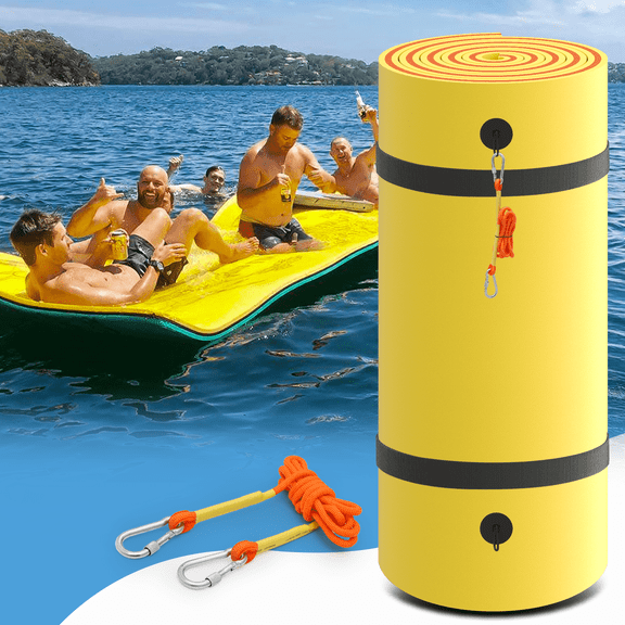 MADOG 18x6FT Floating Water Mat, 3-Layer Tear-Resistant XPE Foam Water Floating Pad, Giant Lake Mat Lily Pad for Recreation Pool River Ocean Outdoor Water Activities, Yellow