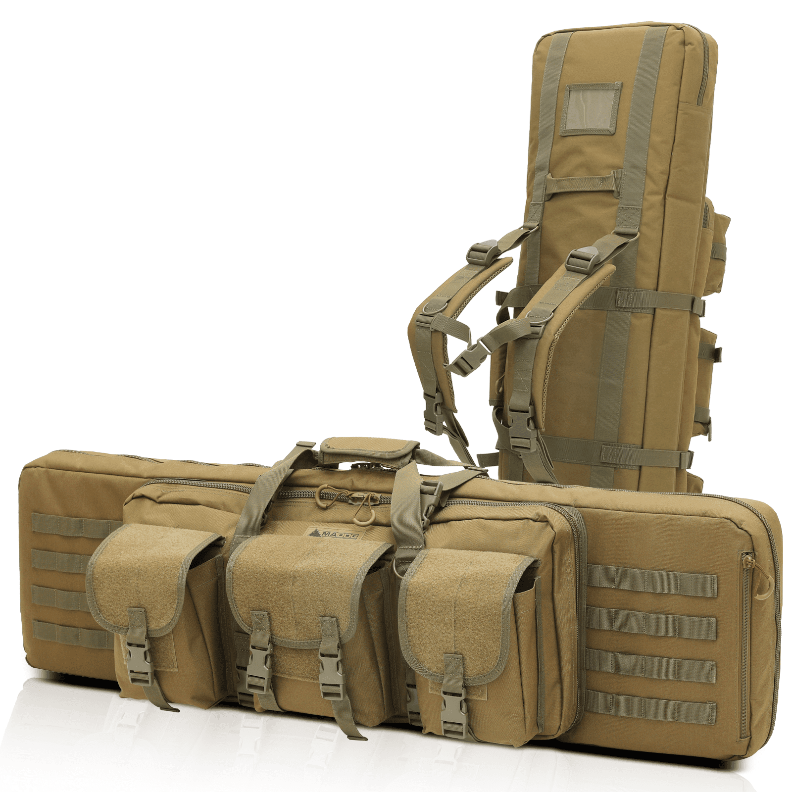 MADOG 47" Double Gun Case Range Bag Carrying Backpack with Molle System