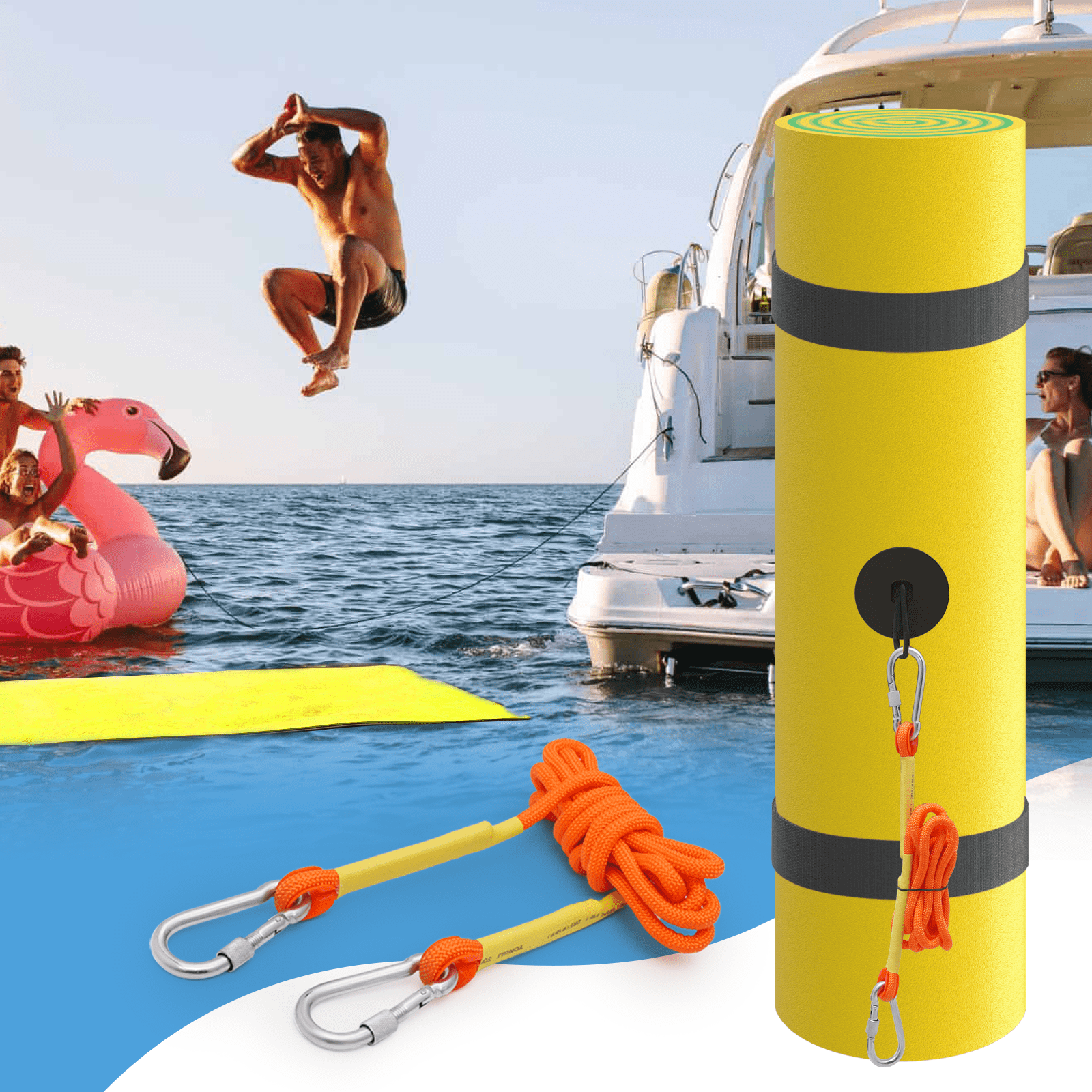 Lily Pad Floating Mat – 6’/8’/10’ Extra Large 3-Layer Foam Mat For Lake, Pool & Ocean, Rolls Up For Easy Carry