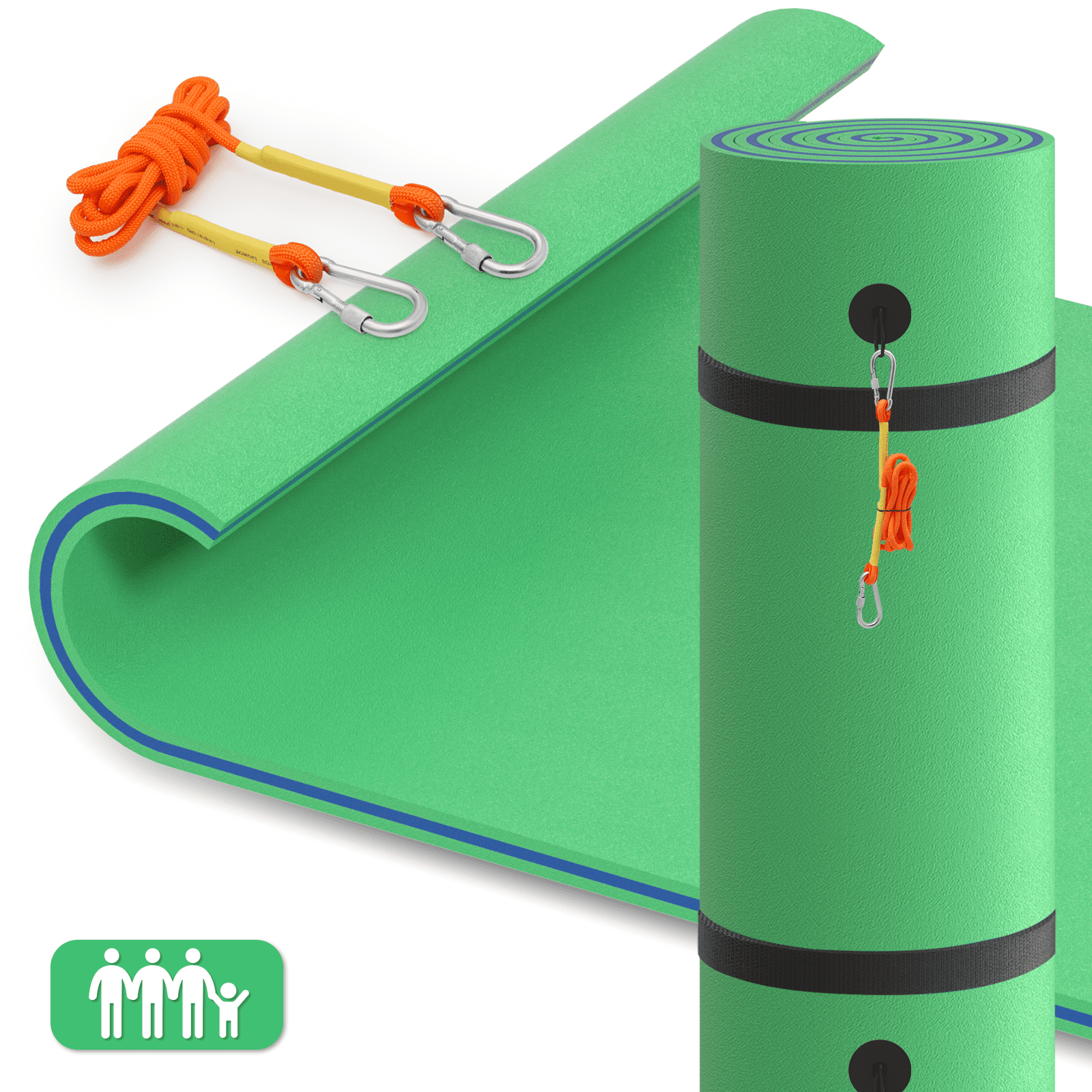 MADOG 8x6FT Floating Water Mat, 3Layer TearResistant XPE Foam Water