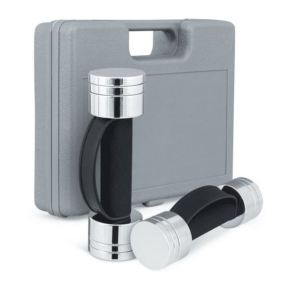 MADOG Adjustable Dumbbell Combination Set, 10 lbs Pair Exercise Dumbbells Weight Set with Carrying Case, Silver