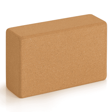 MADOG Cork Yoga Block 9"x6"x3", Non-Slip High-Density Yoga Brick, Easy Grip Surface for Stability Strength Training, Brown