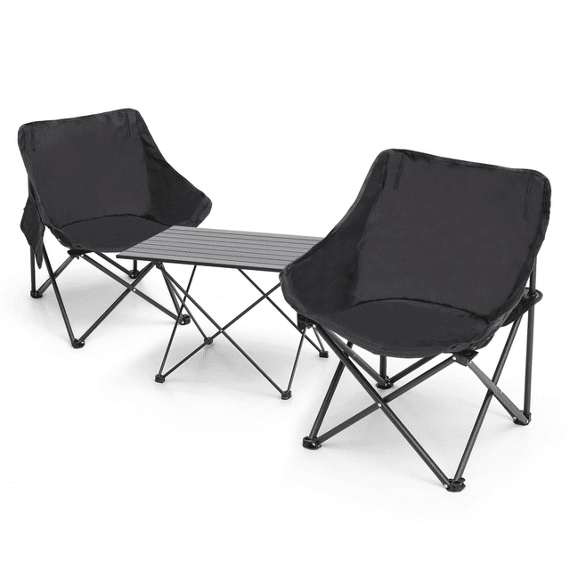 MADOG Folding Table and Chairs Set, Set of 3 Outdoor Camping Picnic