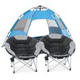 thumbnail image 1 of MADOG Set of 3 Camping Tent + Chairs, 4 Person Dome Tent and Foldable Oversized Camping Chairs Combo with Cup Holder for Backpacking Hiking Traveling, Blue, 1 of 10