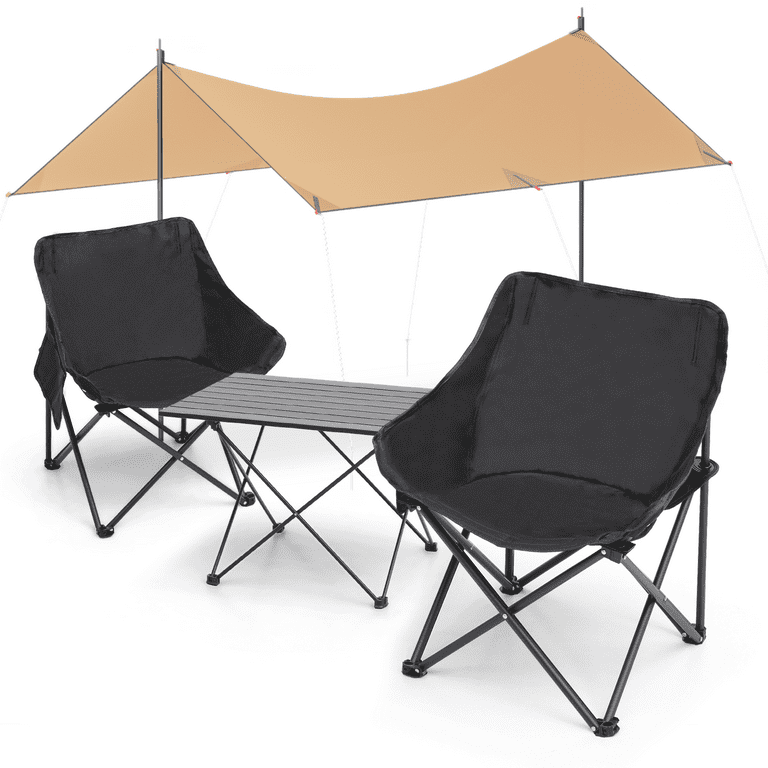 MADOG Set of 4 Camping Tent Tarp + Chairs + Table, 10 Person Tent 