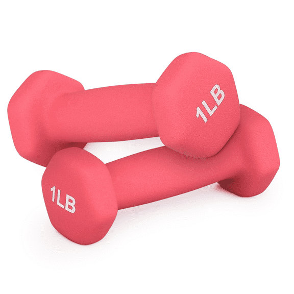 MADOG Hex Neoprene Coated Dumbbell, Burgundy, 1 lb Pair
