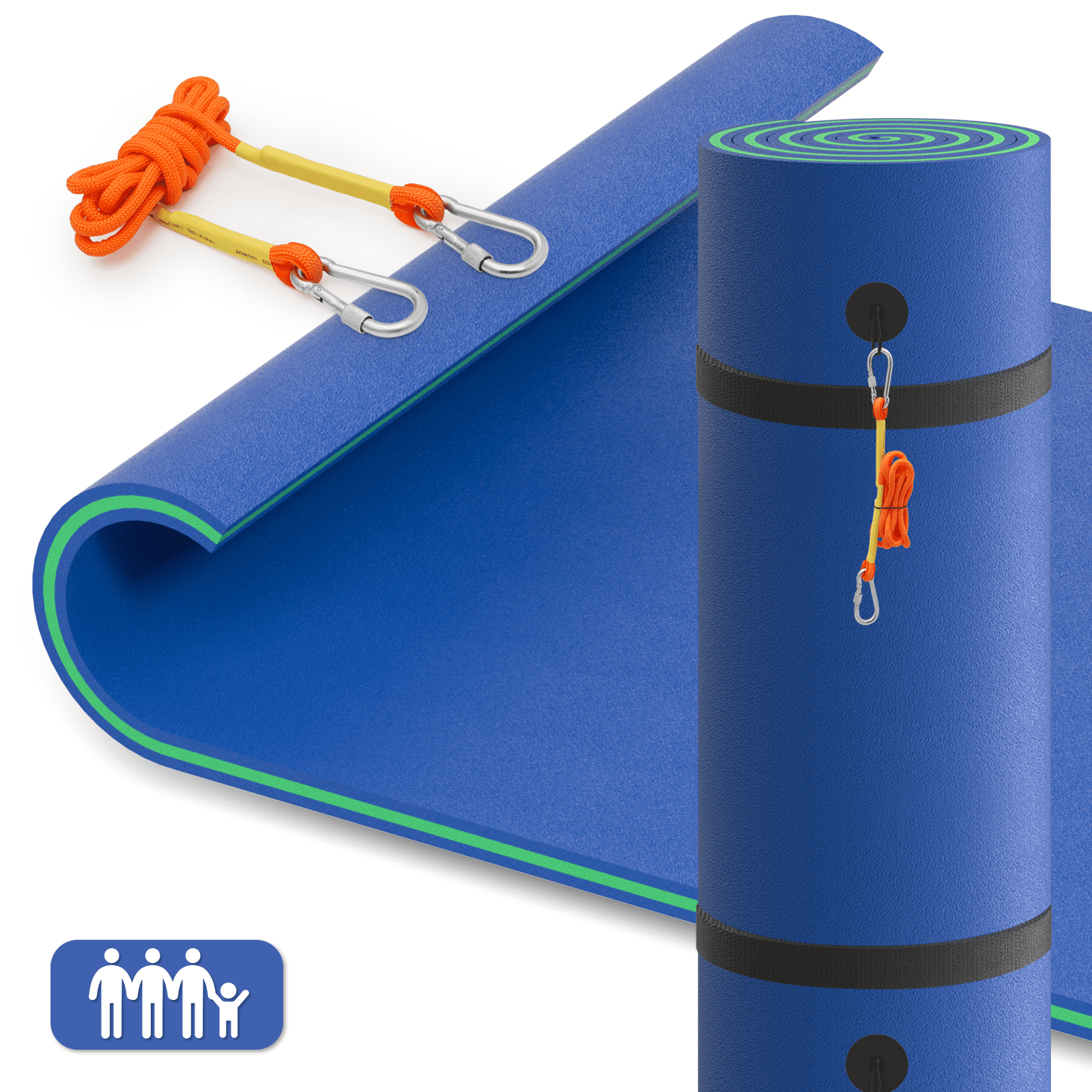 MADOG Water Floating Mat Foam Pad, 8x6FT Bouncy TearResistant XPE Foam, Lake Float Mat Lily Pad