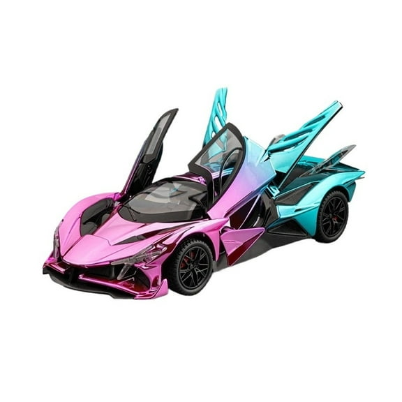 MAE 1:24 APOLLO EVO electroplated Supercar Alloy Model Ornament With Sound and Light Return Force Toy Car Model Gift