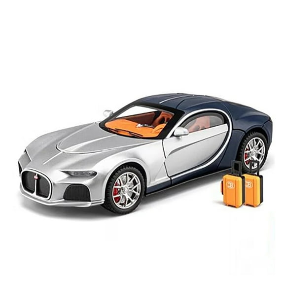 MAE 1:24 Atlantic Alloy Car Model Simulation Sound And Light Pull Back Toy Car Metal Sports Car Boys Collection Ornaments Gift