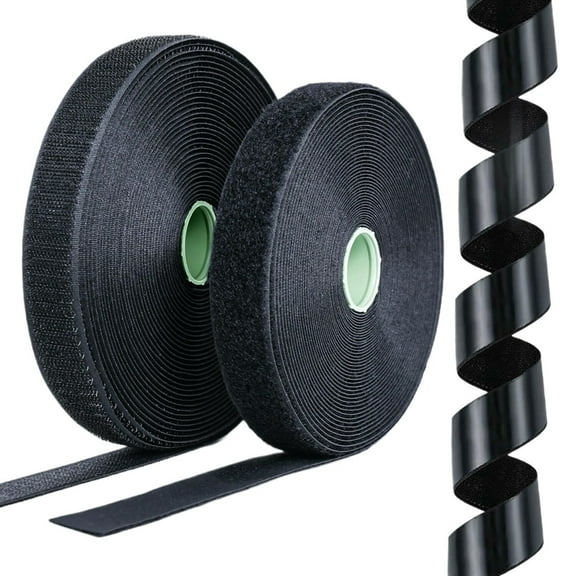 MAE 1 Inch Wide 33 Ft Long Sew on Hook and Loop Strips Fastening Nylon Fabric Tape Non-Adhesive Back Nylon Strips Fabric Fastener Industrial Strength Interlocking Tape