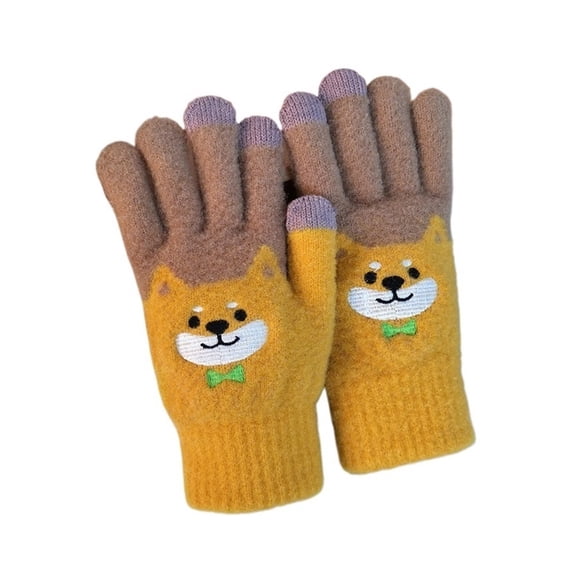 MAE 1 Pair of Adorable Puppy-Shaped Warm Gloves Winter Cute Cartoon Design Unisex Style