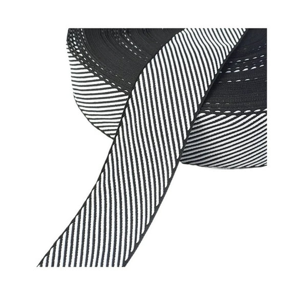 MAE 10Meters 10-38mm Jacquard Webbing Backpack Strap Belt Black White Stripe Ribbon Band Luggage Bias Tapes Bag Clothes Accessories