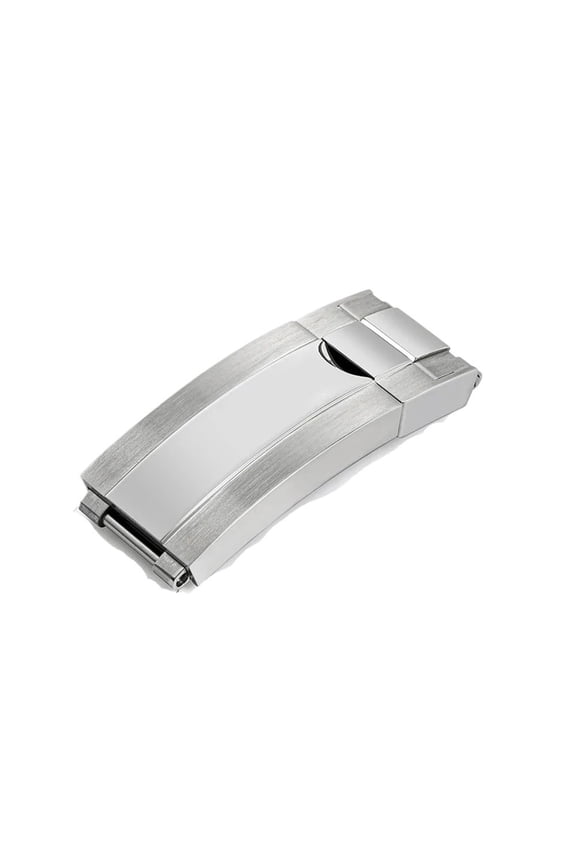 MAE 16mm Stainless Steel Buckle Watch Band Glidelock Clas Fine-tuning Pull Button Buckle Silver Folding Safety Clasp