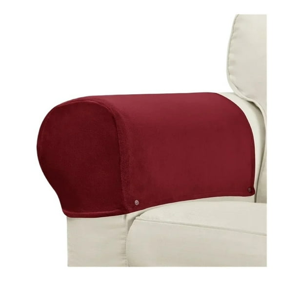 MAE 2pcs Velvet Sofa Armchair Cover Anti-Slip Stretch Removable Recliner Couch Arm Cover Furniture Protector