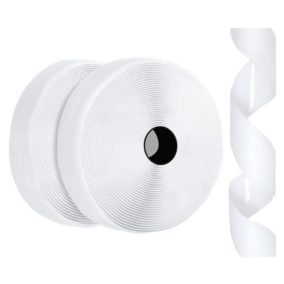 MAE 36 Feet Self Adhesive Hook and Loop Tape Roll Sticky Back Strip Adhesive Backed Fabric Fastener Mounting Tape for Picture and Tools Hanging Pedal Board Fastening