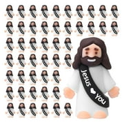 MAE 50 Pcs Mini Jesus Figures Easter Jesus Loves You Jesus Toys Little Jesus Figures to Hide and Seek Sunday School Religious Party Favors Gift for Easter Egg Stuffers