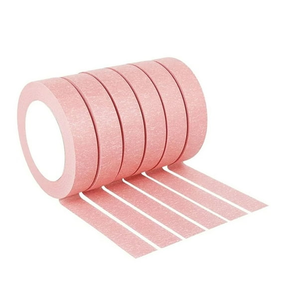 MAE 6 Rolls Pink Painters Tape, Masking Tape Bulk Sharp Edge Line Technology, Residue-Free and Artisan Grade Wall Trim Tape