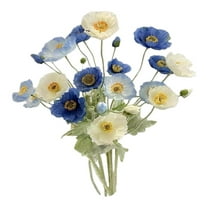 MAE 6pcs Artificial Poppy Flowers Silk Fake Poppy Flowers with Stems Faux Spring Flowers Real Touch Flowers for Home Table Centerpieces Floral Arrangement Wedding Bouquet Mixed Decoration
