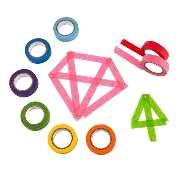 MAE 8 Roll/Set Colorful Masking Tape Set - Perfect For Handicrafts, Diamond painting,Labels, DIY Decoration, 0.59 Wide - Colored