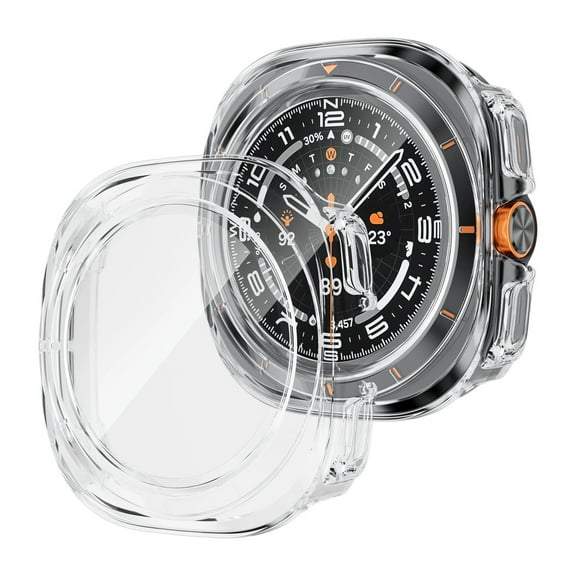 MAE Case for Samsung Galaxy Watch Ultra 47mm accessories Tempered Glass Screen Protector Hard PC Bumper.