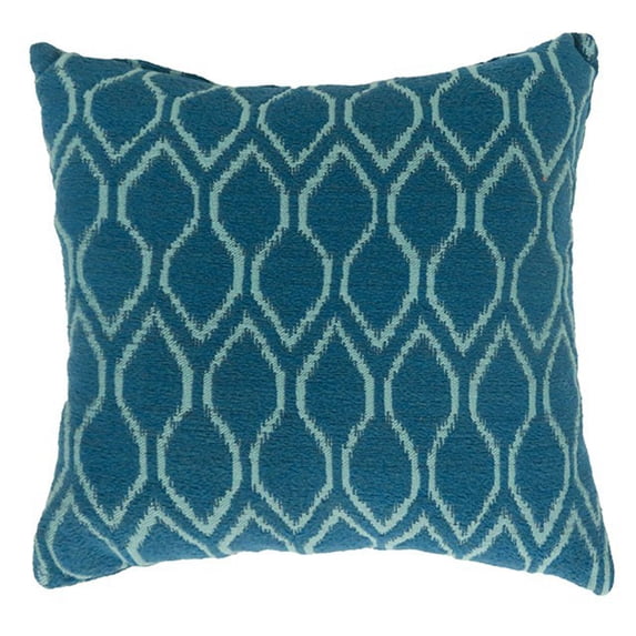MAE Contemporary Small Pillow With Fabric, Blue Finish, Set of 2