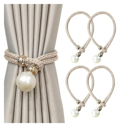 MAE Curtain Tie Backs,Big Pearl Curtain Straps Outdoor for Home and Office Decoration