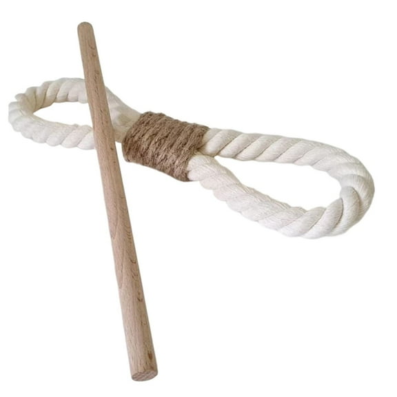 MAE Curtain Tiebacks Farmhouse Holdbacks,Nautical Boho Rustic Curtain Holders,Cotton Jute Rope with Wood Club.