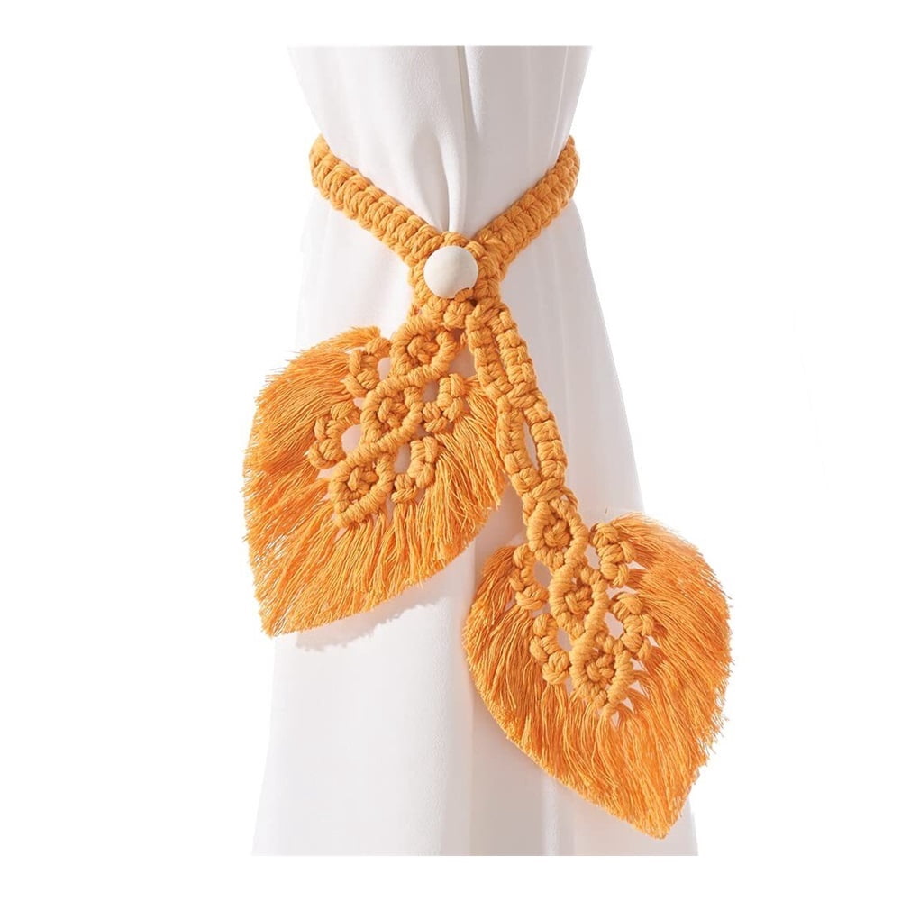 MAE Curtain Tiebacks,Hand Knitting Cotton Curtain Holdbacks,Double ...