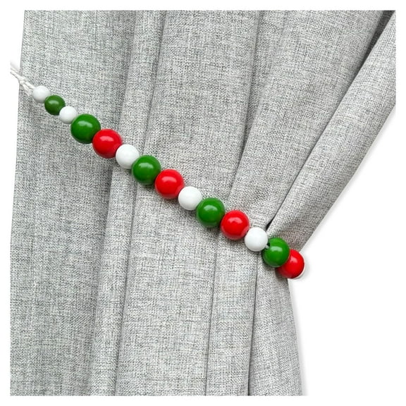 MAE Curtain Tiebacks Rustic Holdbacks for Drapes, Farmhouse Tie Backs for Curtains, Cotton Jute Rope with Wood Club, Natural Boho Decor Shabby Chic Drapery Holder.