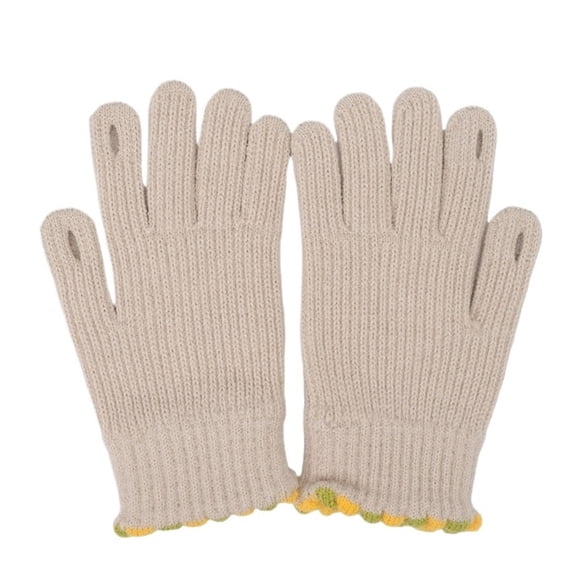 MAE Female Elastic Full Fingers Gloves Women Winter Mittens Solid Color Mittens Thicken Warm Gloves