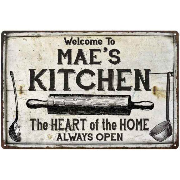 MAE'S Kitchen Farmhouse Sign Gift Gift 12x18 Metal 112180033296