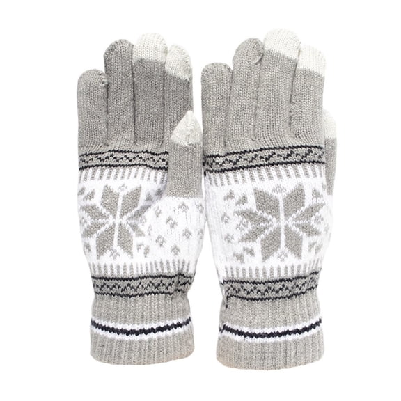 MAE Snowflake Winter Knitted Gloves Unisex Adult Warm Touch Screen Glove for Men & Women